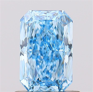 Picture of Lab Created Diamond 1.01 Carats, Radiant with  Cut, Fancy Vivid Blue Color, VVS2 Clarity and Certified by IGI