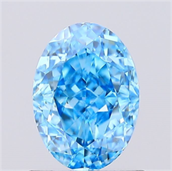 Picture of Lab Created Diamond 1.02 Carats, Oval with  Cut, Fancy Vivid Blue Color, VS1 Clarity and Certified by IGI