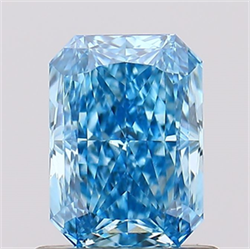 Picture of Lab Created Diamond 1.02 Carats, Radiant with  Cut, Fancy Vivid Blue Color, VS1 Clarity and Certified by IGI