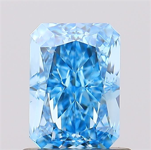 Picture of Lab Created Diamond 1.02 Carats, Radiant with  Cut, Fancy Vivid Blue Color, VS1 Clarity and Certified by IGI