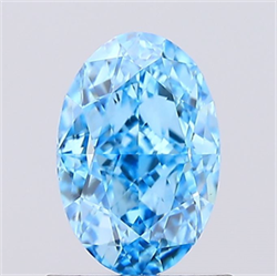 Picture of Lab Created Diamond 1.00 Carats, Oval with  Cut, Fancy Vivid Blue Color, VS1 Clarity and Certified by IGI