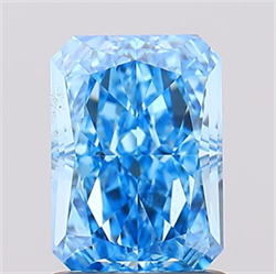 Picture of Lab Created Diamond 1.53 Carats, Radiant with  Cut, Fancy Vivid Blue Color, VS2 Clarity and Certified by IGI