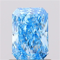 Picture of Lab Created Diamond 1.02 Carats, Radiant with  Cut, Fancy Vivid Blue Color, VS1 Clarity and Certified by IGI
