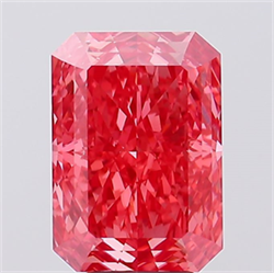 Picture of Lab Created Diamond 6.05 Carats, Radiant with  Cut, Fancy Vivid Pink Color, VVS2 Clarity and Certified by IGI