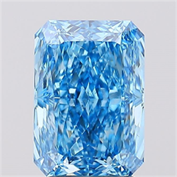 Picture of Lab Created Diamond 3.07 Carats, Radiant with  Cut, Fancy Vivid Blue Color, VS2 Clarity and Certified by IGI