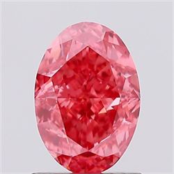 Picture of Lab Created Diamond 1.14 Carats, Oval with  Cut, Fancy Vivid Pink Color, VS1 Clarity and Certified by IGI