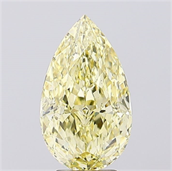 Picture of Lab Created Diamond 5.02 Carats, Pear with  Cut, Fancy Intense Yellow Color, VS2 Clarity and Certified by IGI