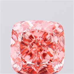 Picture of Lab Created Diamond 1.63 Carats, SQUARE CUSHION with  Cut, Fancy Vivid Pink Color, VS2 Clarity and Certified by IGI