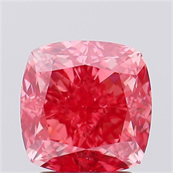 Picture of Lab Created Diamond 2.63 Carats, SQUARE CUSHION with  Cut, Fancy Vivid Pink Color, VS1 Clarity and Certified by IGI