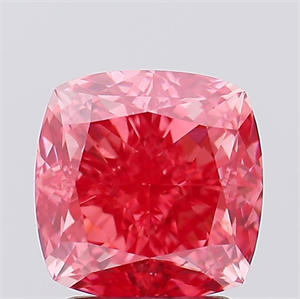 Picture of Lab Created Diamond 2.63 Carats, SQUARE CUSHION with  Cut, Fancy Vivid Pink Color, VS1 Clarity and Certified by IGI