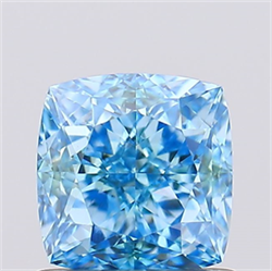 Picture of Lab Created Diamond 1.05 Carats, SQUARE CUSHION with  Cut, Fancy Vivid Blue Color, VS1 Clarity and Certified by IGI