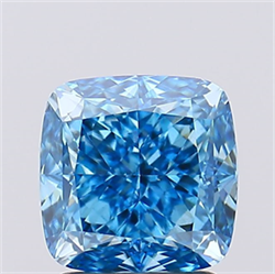Picture of Lab Created Diamond 2.21 Carats, SQUARE CUSHION with  Cut, Fancy Vivid Blue Color, VVS2 Clarity and Certified by IGI
