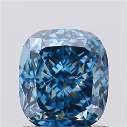 Picture of Lab Created Diamond 1.02 Carats, Cushion with  Cut, Fancy Vivid Blue Color, VS2 Clarity and Certified by IGI