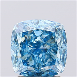 Picture of Lab Created Diamond 2.01 Carats, SQUARE CUSHION with  Cut, Fancy Vivid Blue Color, VS1 Clarity and Certified by IGI