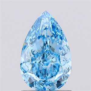 Picture of Lab Created Diamond 1.05 Carats, Pear with  Cut, Fancy Vivid Blue Color, VS1 Clarity and Certified by IGI