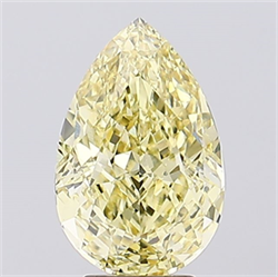 Picture of Lab Created Diamond 5.00 Carats, Pear with  Cut, Fancy Intense Yellow Color, VS1 Clarity and Certified by IGI