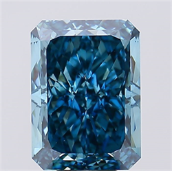 Picture of Lab Created Diamond 9.24 Carats, Radiant with  Cut, Fancy Vivid Blue Color, VS1 Clarity and Certified by IGI