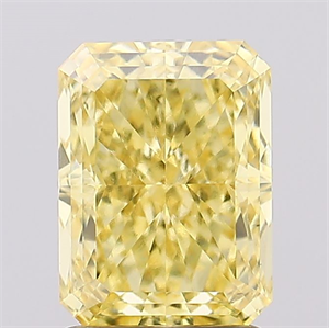 Picture of Lab Created Diamond 2.08 Carats, Radiant with  Cut, Fancy Vivid Yellow Color, VS1 Clarity and Certified by IGI
