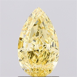 Picture of Lab Created Diamond 1.26 Carats, Pear with  Cut, Fancy Vivid Yellow Color, VS1 Clarity and Certified by IGI