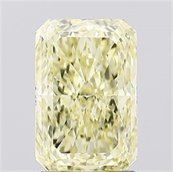 Picture of Lab Created Diamond 2.07 Carats, Radiant with  Cut, Fancy Intense Yellow Color, VS2 Clarity and Certified by IGI