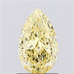 Picture of Lab Created Diamond 1.05 Carats, Pear with  Cut, Fancy Intense Yellow Color, VS2 Clarity and Certified by IGI