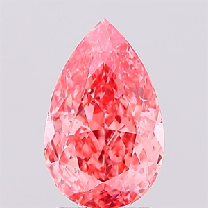Picture of Lab Created Diamond 2.14 Carats, Pear with  Cut, Fancy Vivid Pink Color, VS1 Clarity and Certified by IGI
