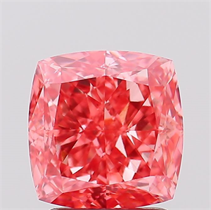 Picture of Lab Created Diamond 2.48 Carats, SQUARE CUSHION with  Cut, Fancy Vivid Pink Color, VS1 Clarity and Certified by IGI