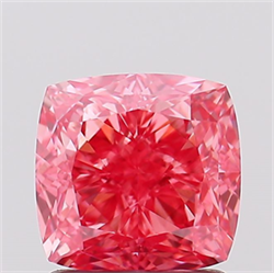 Picture of Lab Created Diamond 1.60 Carats, SQUARE CUSHION with  Cut, Fancy Vivid Pink Color, VVS1 Clarity and Certified by IGI