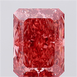 Picture of Lab Created Diamond 12.22 Carats, Radiant with  Cut, Fancy Vivid Pink Color, VS1 Clarity and Certified by IGI