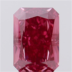 Picture of Lab Created Diamond 2.60 Carats, Radiant with  Cut, Fancy Vivid Pink Color, VVS2 Clarity and Certified by IGI