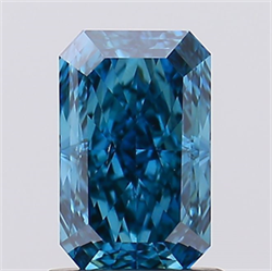 Picture of Lab Created Diamond 1.16 Carats, Radiant with  Cut, Fancy Vivid Blue Color, VS2 Clarity and Certified by IGI
