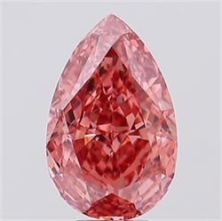Picture of Lab Created Diamond 6.51 Carats, Pear with  Cut, Fancy Vivid Pink Color, VVS2 Clarity and Certified by IGI