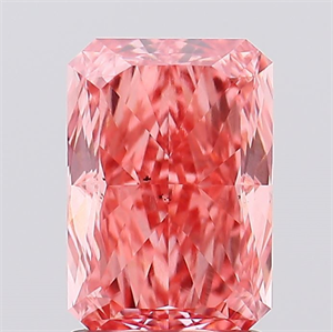 Picture of Lab Created Diamond 2.01 Carats, Radiant with  Cut, Fancy Vivid Pink Color, VS2 Clarity and Certified by IGI