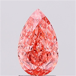 Picture of Lab Created Diamond 1.55 Carats, Pear with  Cut, Fancy Vivid Pink Color, VVS2 Clarity and Certified by IGI
