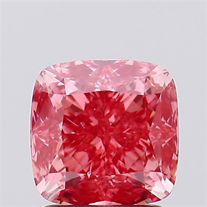 Picture of Lab Created Diamond 2.01 Carats, SQUARE CUSHION with  Cut, Fancy Vivid Pink Color, VS2 Clarity and Certified by IGI