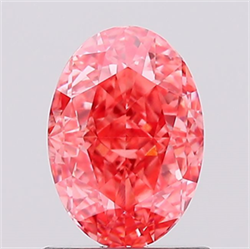 Picture of Lab Created Diamond 1.08 Carats, Oval with  Cut, Fancy Vivid Pink Color, VVS2 Clarity and Certified by IGI
