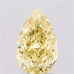 Picture of Lab Created Diamond 2.00 Carats, Pear with  Cut, Fancy Intense Yellow Color, VS1 Clarity and Certified by IGI