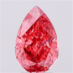 Picture of Lab Created Diamond 2.51 Carats, Pear with  Cut, Fancy Vivid Pink Color, VS2 Clarity and Certified by IGI