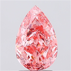 Picture of Lab Created Diamond 2.02 Carats, Pear with  Cut, Fancy Vivid Pink Color, VS1 Clarity and Certified by IGI