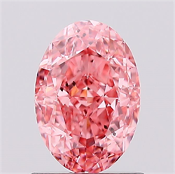 Picture of Lab Created Diamond 1.14 Carats, Oval with  Cut, Fancy Vivid Pink Color, VS2 Clarity and Certified by IGI