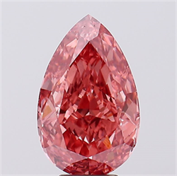 Picture of Lab Created Diamond 6.42 Carats, Pear with  Cut, Fancy Vivid Pink Color, VS1 Clarity and Certified by IGI
