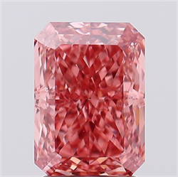 Picture of Lab Created Diamond 2.67 Carats, Radiant with  Cut, Fancy Vivid Pink Color, VVS2 Clarity and Certified by IGI