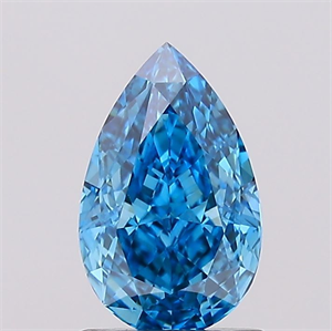 Picture of Lab Created Diamond 1.10 Carats, Pear with  Cut, Fancy Vivid Blue Color, VVS2 Clarity and Certified by IGI