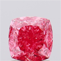 Picture of Lab Created Diamond 1.06 Carats, SQUARE CUSHION with  Cut, Fancy Vivid Pink Color, VS1 Clarity and Certified by IGI