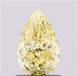 Picture of Lab Created Diamond 1.02 Carats, Pear with  Cut, Fancy Intense Yellow Color, VVS2 Clarity and Certified by IGI
