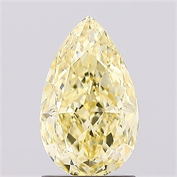 Picture of Lab Created Diamond 1.40 Carats, Pear with  Cut, Fancy Intense Yellow Color, VS1 Clarity and Certified by IGI
