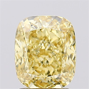 Picture of Lab Created Diamond 2.22 Carats, Cushion with  Cut, Fancy Intense Yellow Color, VVS2 Clarity and Certified by IGI