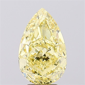 Picture of Lab Created Diamond 5.01 Carats, Pear with  Cut, Fancy Intense Yellow Color, VVS2 Clarity and Certified by IGI