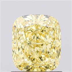 Picture of Lab Created Diamond 1.05 Carats, Cushion with  Cut, Fancy Vivid Yellow Color, VS1 Clarity and Certified by IGI