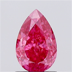 Picture of Lab Created Diamond 1.01 Carats, Pear with  Cut, Fancy Vivid Pink Color, VS2 Clarity and Certified by IGI